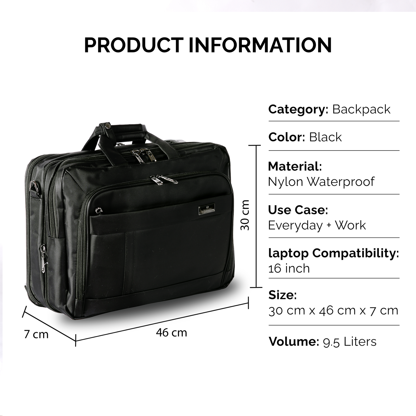 The Briefcase CEO Backpack - Black Winsor