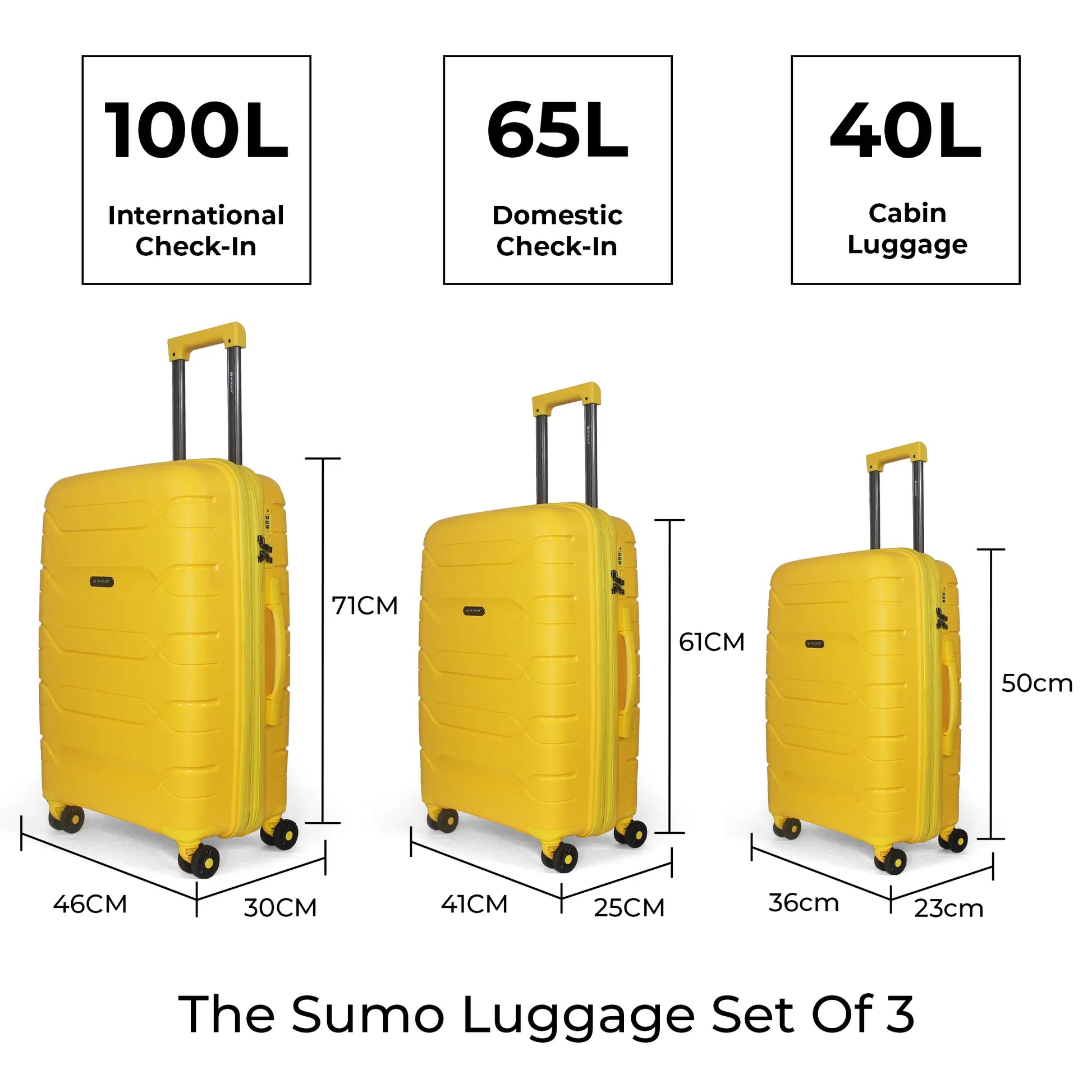 The Sumo Luggage - Set of 3 Winsor